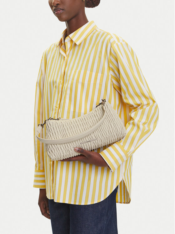 Calvin Klein Jeans Geantă Rouched Shoulder Bag LV04K3088G Écru