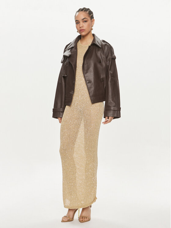 Herskind Herskind Usnjena jakna Luelle 5154131 Rjava Regular Fit