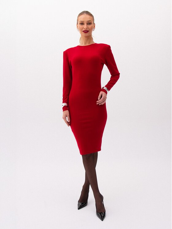 Nudyess Nudyess Sukienka codzienna Bella Mimi Czerwony Fitted Fit