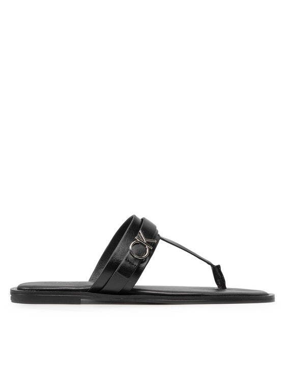 Calvin Klein Calvin Klein Zehentrenner Almond Flat Tp Slide W/Hdw HW0HW00829 Schwarz
