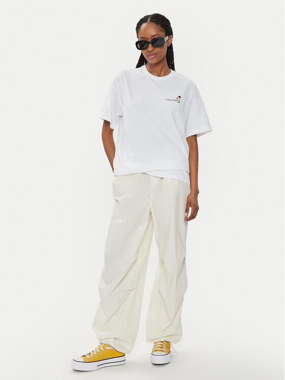 Converse Converse T-krekls W Beach Scenentee 10026378-A01 Balts Regular Fit