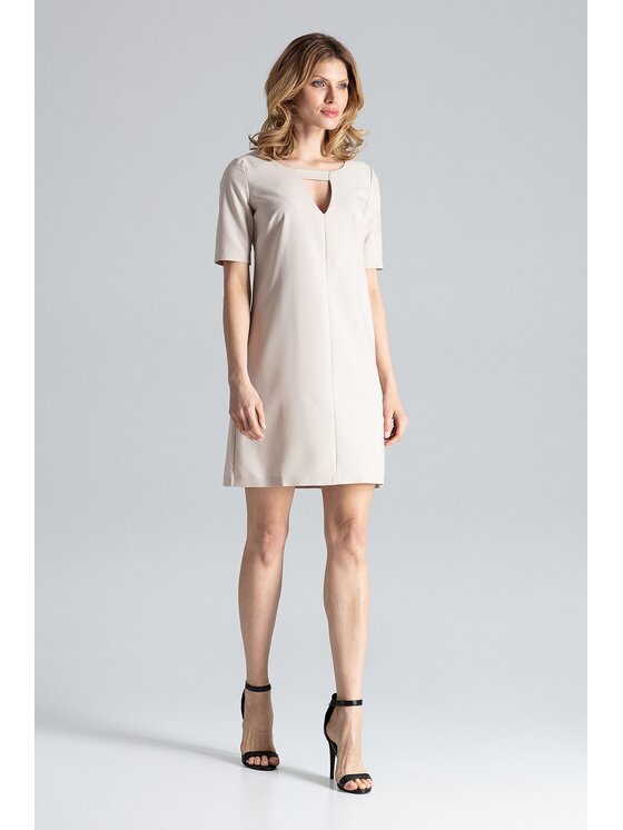 FIGL FIGL Šaty M634 Béžová Regular Fit