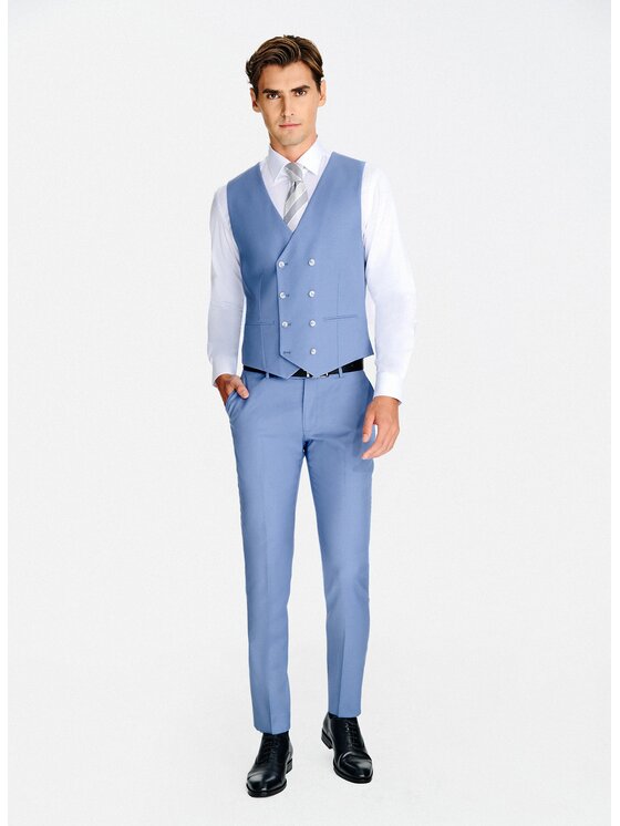 Pako Lorente Pako Lorente Spodnie garniturowe P26SP-6G-003 Niebieski Slim Fit