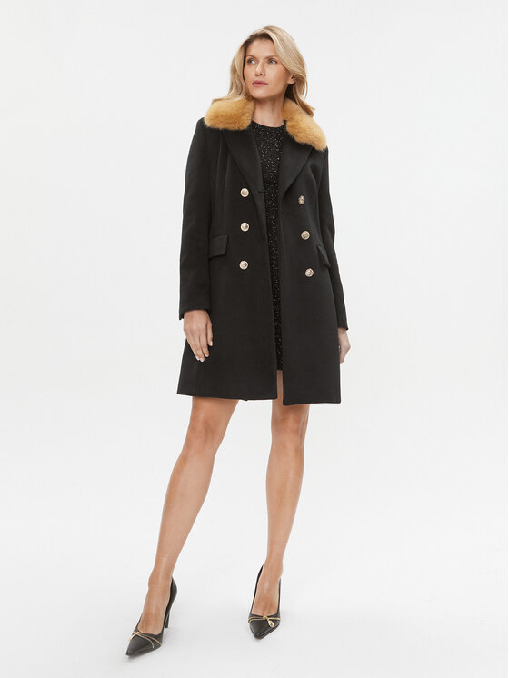 Maryley Maryley Prechodný kabát 23IB115/01NE Čierna Regular Fit