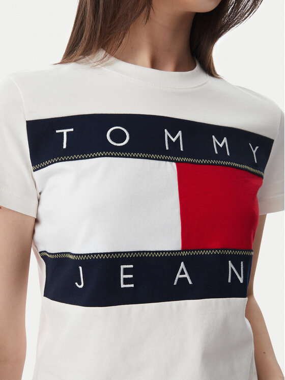 Tommy Jeans Tommy Jeans T-särk Flag DW0DW22818 Valge Regular Fit