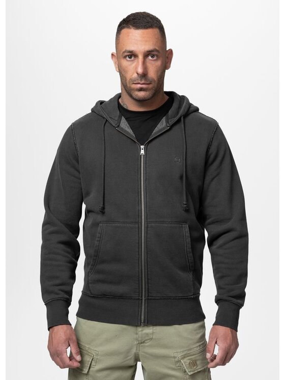 PITBULL PITBULL Bluza Washed HACKETT Szary Regular Fit