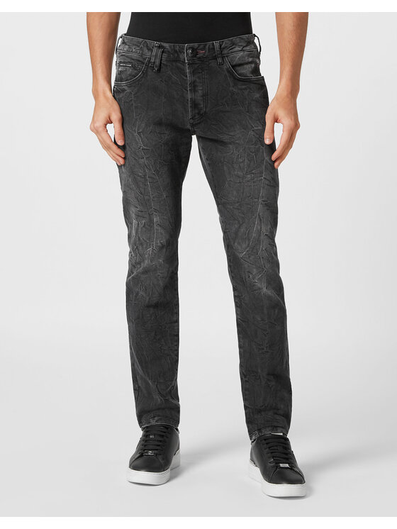 PHILIPP PLEIN PHILIPP PLEIN Džínsy 18935 Sivá Straight Leg