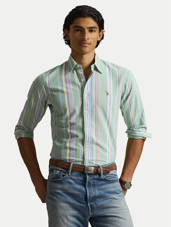 Polo Ralph Lauren Polo Ralph Lauren Košile 710928921002 Světle zelená Custom Fit