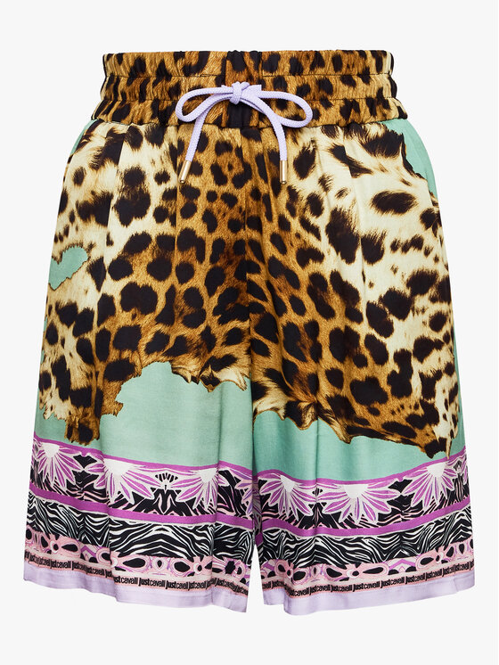 Just Cavalli Just Cavalli Pantaloncini di tessuto 74PBD110 Verde Regular Fit