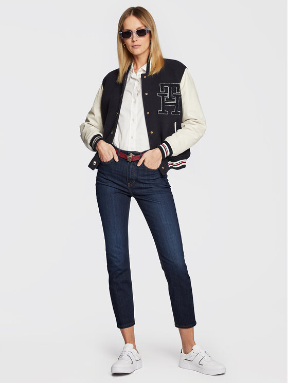 Tommy Hilfiger Tommy Hilfiger Μπόμπερ μπουφάν Blend WW0WW37308 Σκούρο μπλε Regular Fit