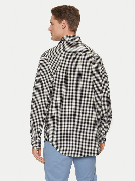Tommy Jeans Tommy Jeans Ing Poplin Check DM0DM21115 Fekete Regular Fit