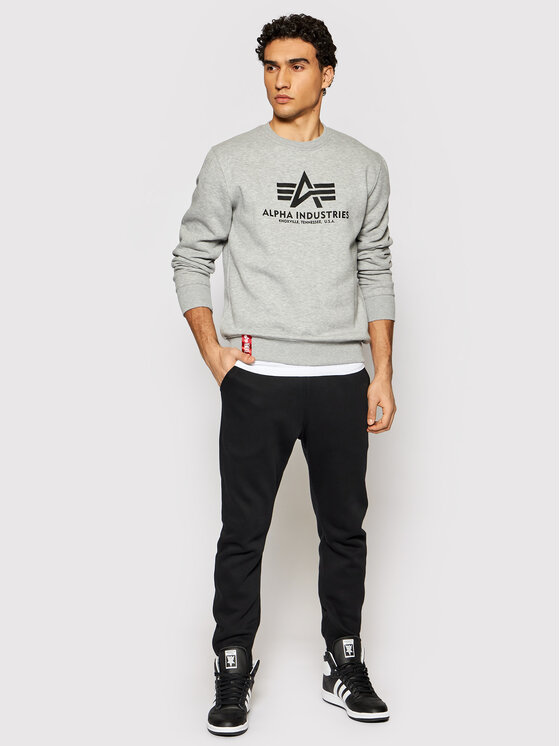 Grau Sweatshirt Fit 178302 Regular Alpha Industries Sweater Basic
