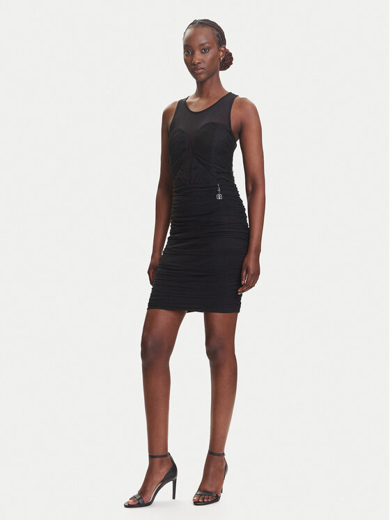 Fracomina Fracomina Kokteilikleit FQ23WD1005W52901 Must Slim Fit