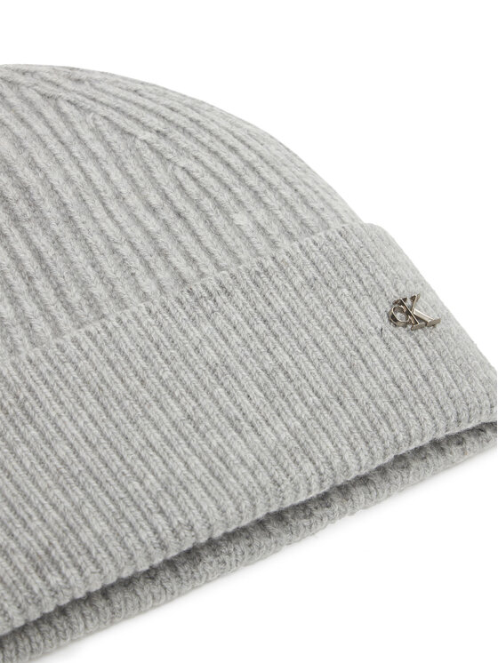 Calvin Klein Calvin Klein Cepure Ck Metal Wool Beanie LV04D8032G Pelēks