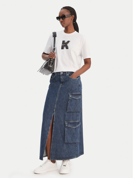 Karl Lagerfeld Jeans Karl Lagerfeld Jeans T-krekls B1W17055 Balts Relaxed Fit