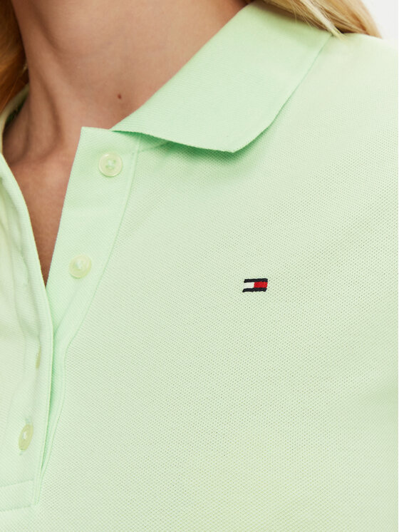 Tommy Hilfiger Tommy Hilfiger Rochie de zi WW0WW43228 Verde Slim Fit