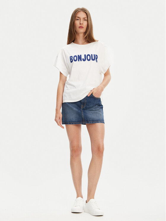United Colors Of Benetton United Colors Of Benetton Majica 3LNSD109Z Bela Relaxed Fit
