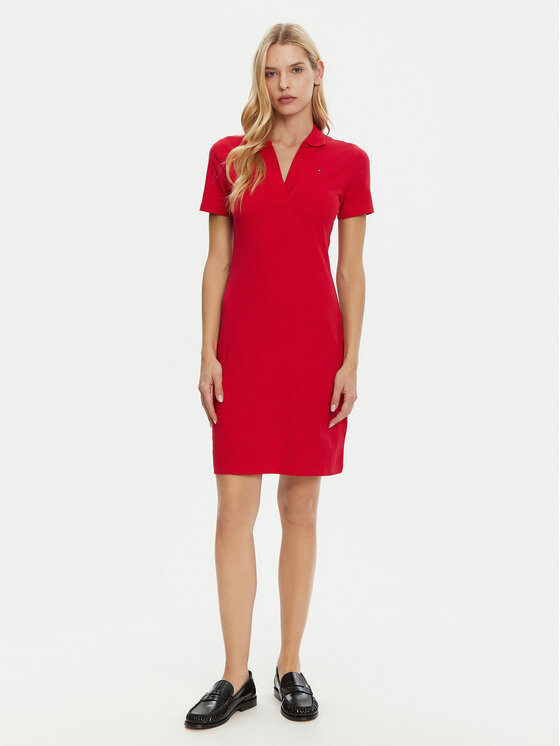 Tommy Hilfiger Tommy Hilfiger Igapäevane kleit WW0WW42567 Punane Slim Fit