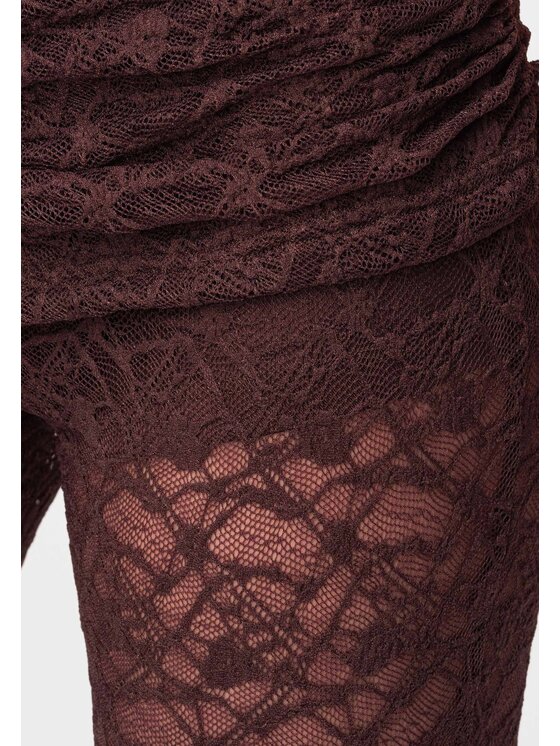 Ombre Ombre Spodnie materiałowe OW-PA-E0010 Brązowy Slim Fit