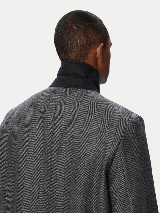HUGO HUGO Vilnas mētelis 50569209 Pelēks Regular Fit