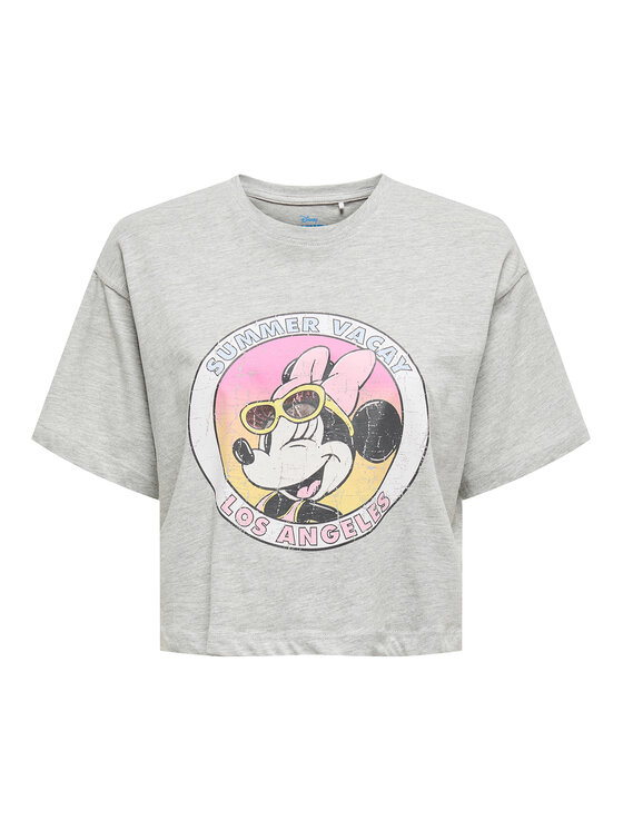 ONLY ONLY Тишърт Mickey Minnie 15348126 Сив Regular Fit