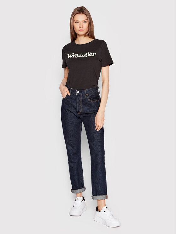 Wrangler Wrangler T-Shirt W7N4GHXV6 112146410 Czarny Regular Fit
