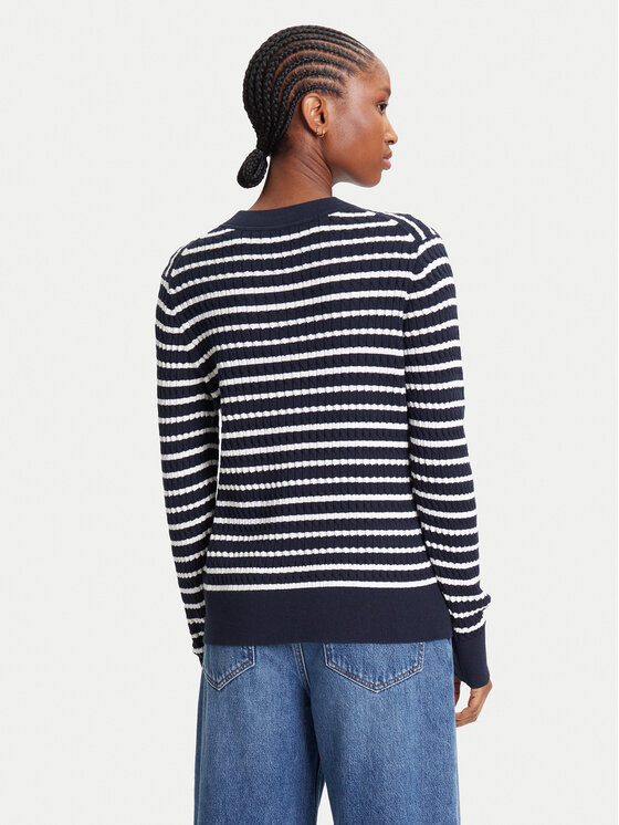 Tommy Hilfiger Tommy Hilfiger Sveter Fine WW0WW44993 Tmavomodrá Regular Fit