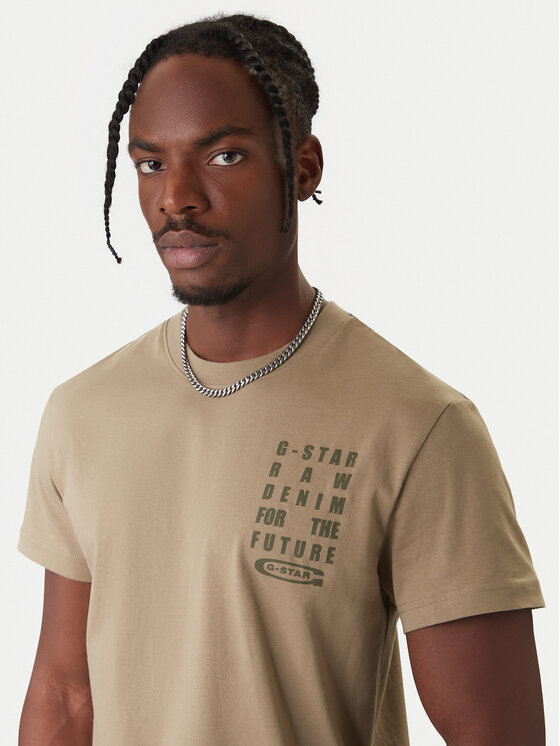 G-Star Raw G-Star Raw Tričko Text Chest D25968-C506 6057 Zelená Regular Fit