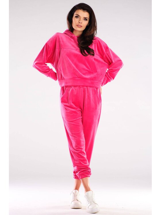 Awama Awama Bluza A412 Różowy Basic Fit