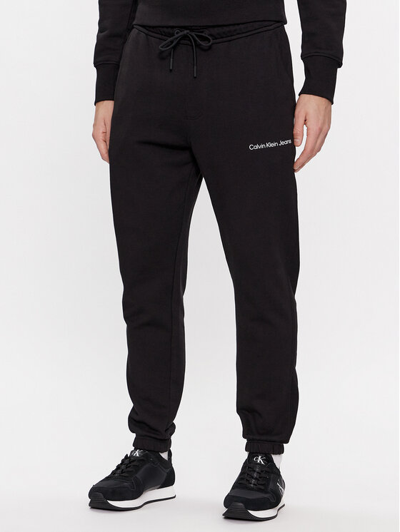 Calvin Klein Jeans Calvin Klein Jeans Spodnji del trenirke Institutional J30J324739 Črna Regular Fit
