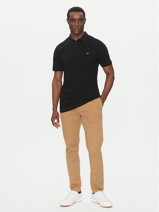 Hechter Paris Hechter Paris Тениска с яка и копчета Pique 74004 151902 Черен Regular Fit