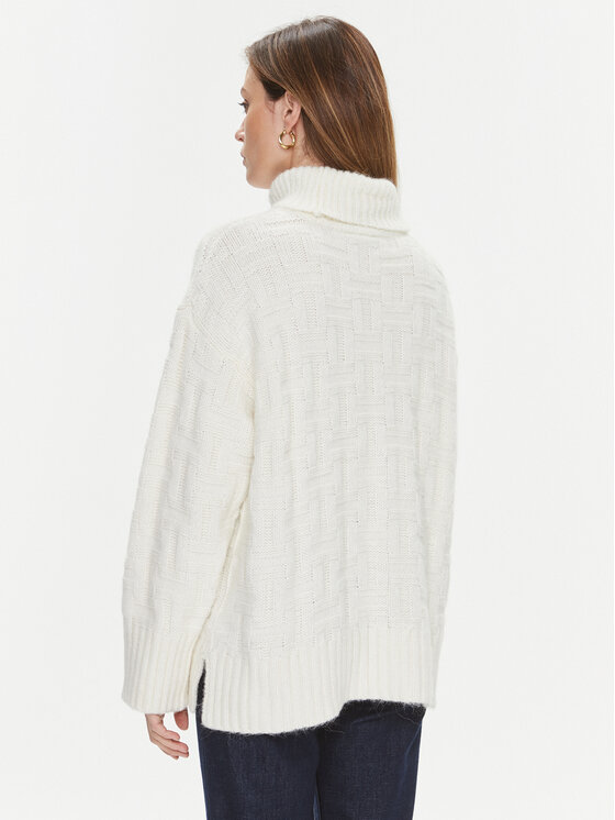 Tommy Hilfiger Tommy Hilfiger Dolčevita WW0WW39886 Écru Relaxed Fit