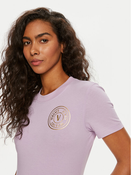 Versace Jeans Couture Versace Jeans Couture T-särk 76HAHT02 Lilla Slim Fit