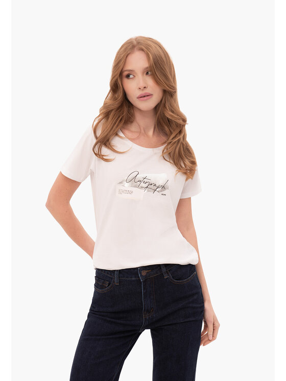 Volcano Volcano T-Shirt T-NOTE Biały Regular Fit