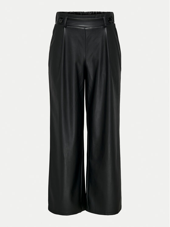 JDY JDY Dirbtinės odos kelnės Soya 15328975 Juoda Regular Fit