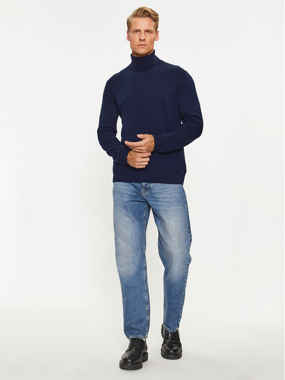 United Colors Of Benetton United Colors Of Benetton Bluză cu gât 1002U2180 Bleumarin Regular Fit