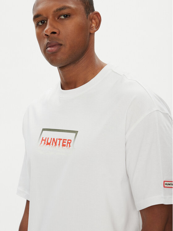 Hunter Hunter T-Shirt Abele UNISEX HARU0007251 Biały Regular Fit