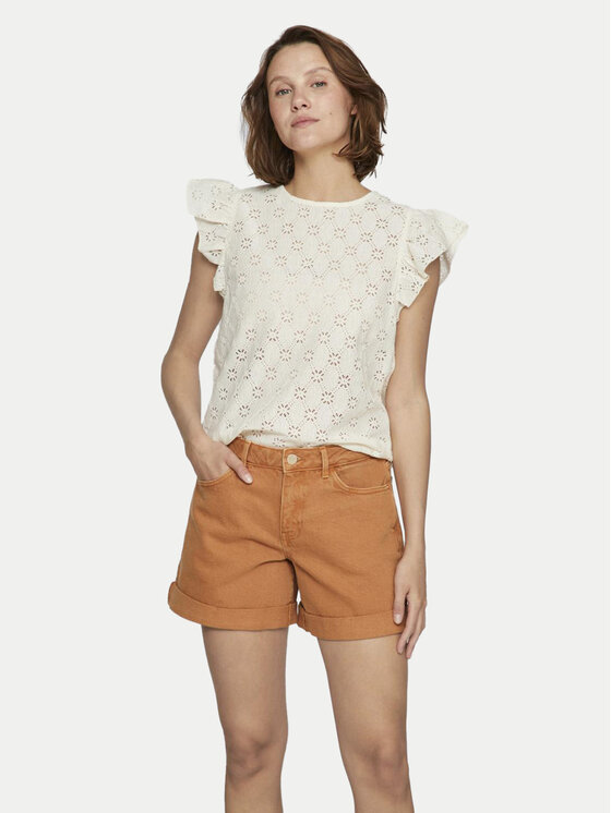 Vila Vila Bluza Sumia 14097198 Bela Regular Fit