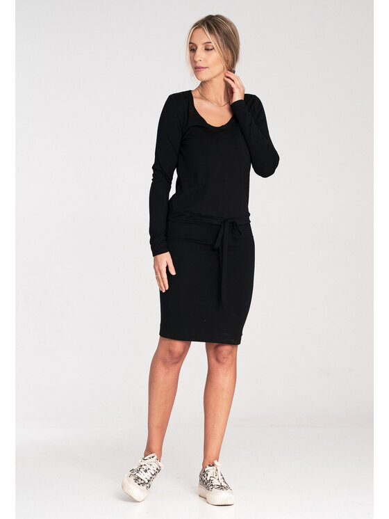 FIGL FIGL Každodenné šaty M1049 Čierna Casual Fit