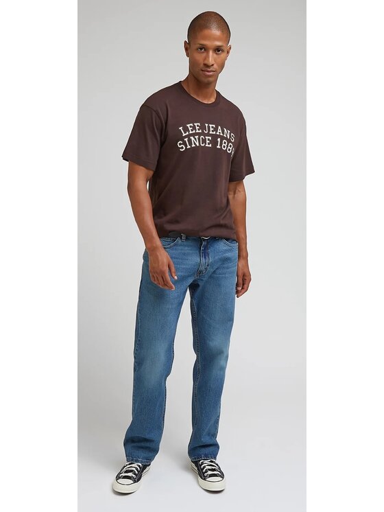 Lee Lee T-Shirt SS Tee Brązowy Relaxed Fit