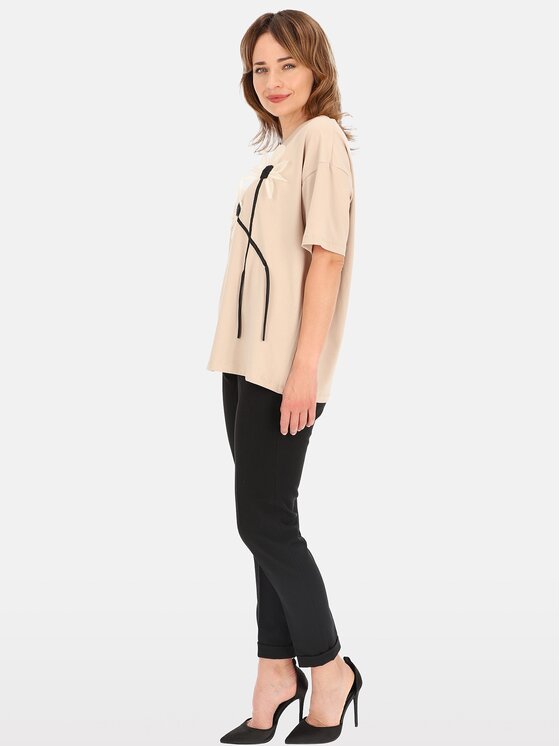 Perso Perso T-Shirt TCE240012F Růžová Regular Fit