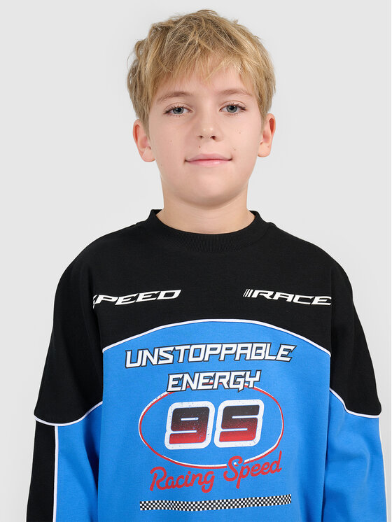 4F 4F Bluza ESPORTS RACING Niebieski Loose Fit