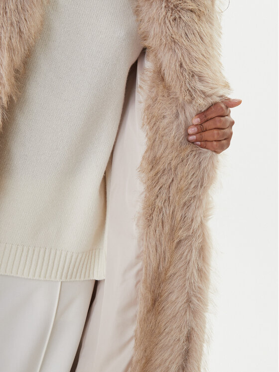 Liu Jo Liu Jo Pelzmantel MF5459 E1024 Beige Regular Fit