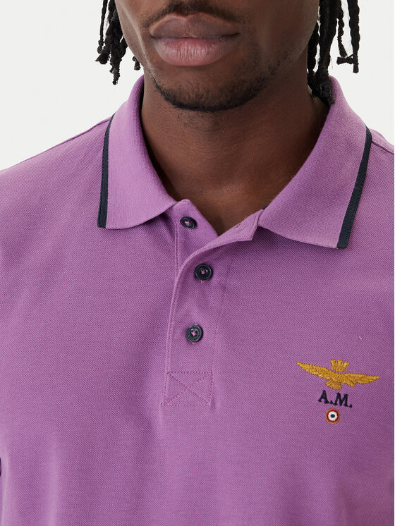 Aeronautica Militare Aeronautica Militare Polo 261PO1308UP00082 Ljubičasta Regular Fit