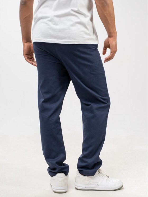 Jigga Wear Jigga Wear Spodnie materiałowe Chino Granatowe crown modne XL Niebieski Regular Fit
