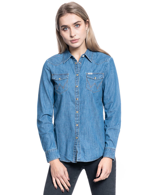 Wrangler Wrangler Camicia LS DENIM SHIRT Blu Regular Fit
