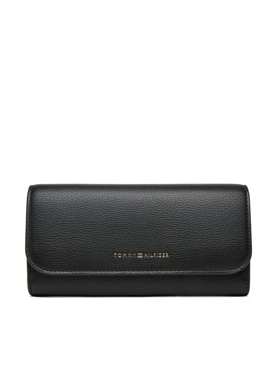 Tommy Hilfiger Duży Portfel Damski Th Flag Lrg Flap AW0AW17734 Czarny