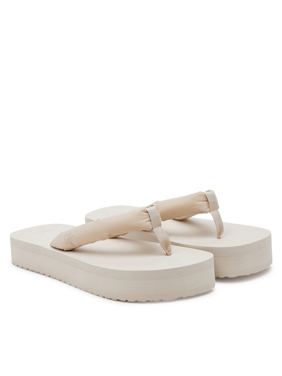 Calvin Klein Jeans Calvin Klein Jeans Japonki Beach Sandal Flatform Ttxr Satin YW0YW01723 Beżowy