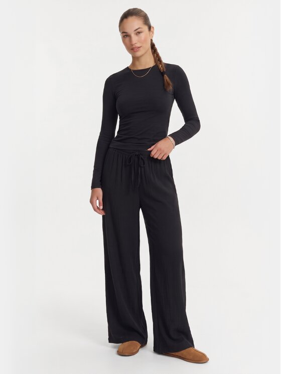 BASICLO BASICLO Spodnie materiałowe W-2359-99 Czarny Loose Fit