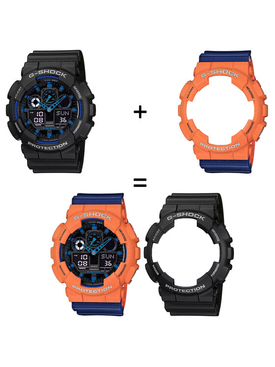 Casio Casio Zegarek SET GA-100-1A2ER + BEZEL 10589006 + PASEK 10527467 Niebieski
